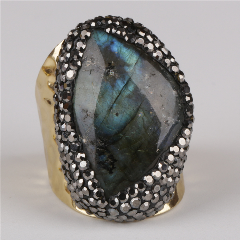 Women Accessories Trending - big natural dark grey gray labradorite