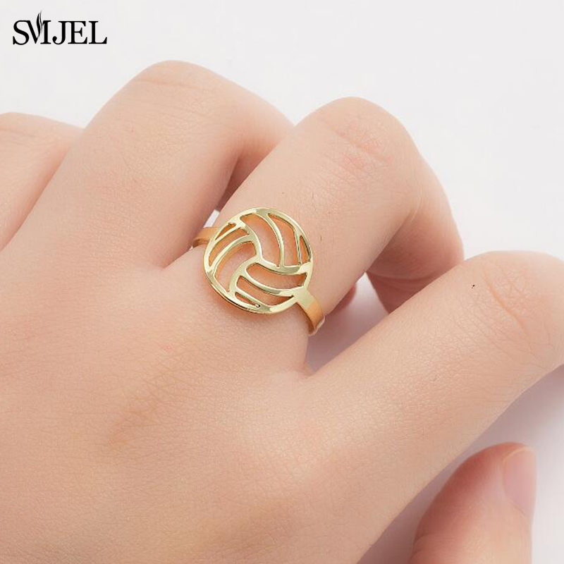 Women'S Volleyball Accessories - Smjel Stainless Steel Volleyball Shape Rings