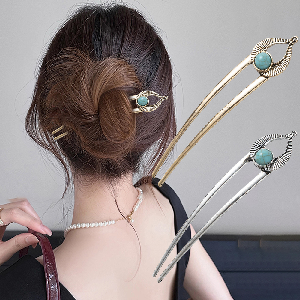 Women Accessories Trending - Egypt Turquoise U Shape Hair Fork