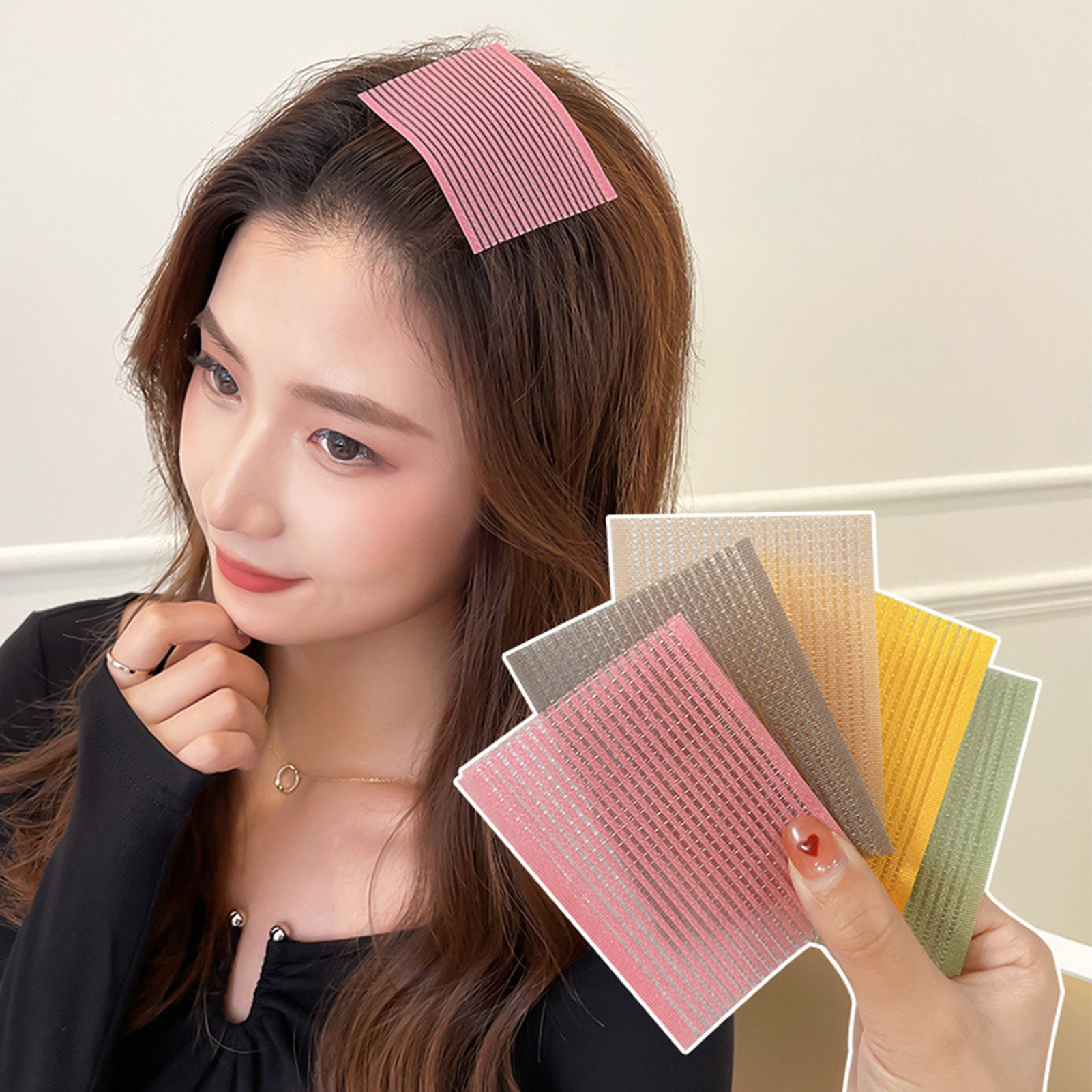 Women Accessories Online - 10Pcs Solid Color Bangs Magic Paste