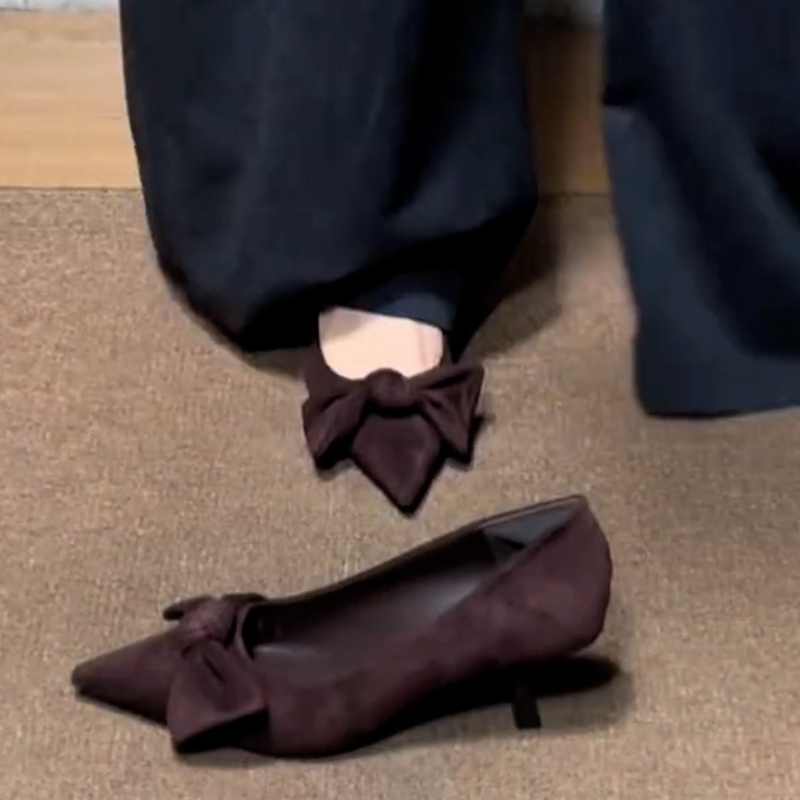 French Pointed-toe Bow Suede S – Women'S Accessories Trends 2025 recenzja i cena