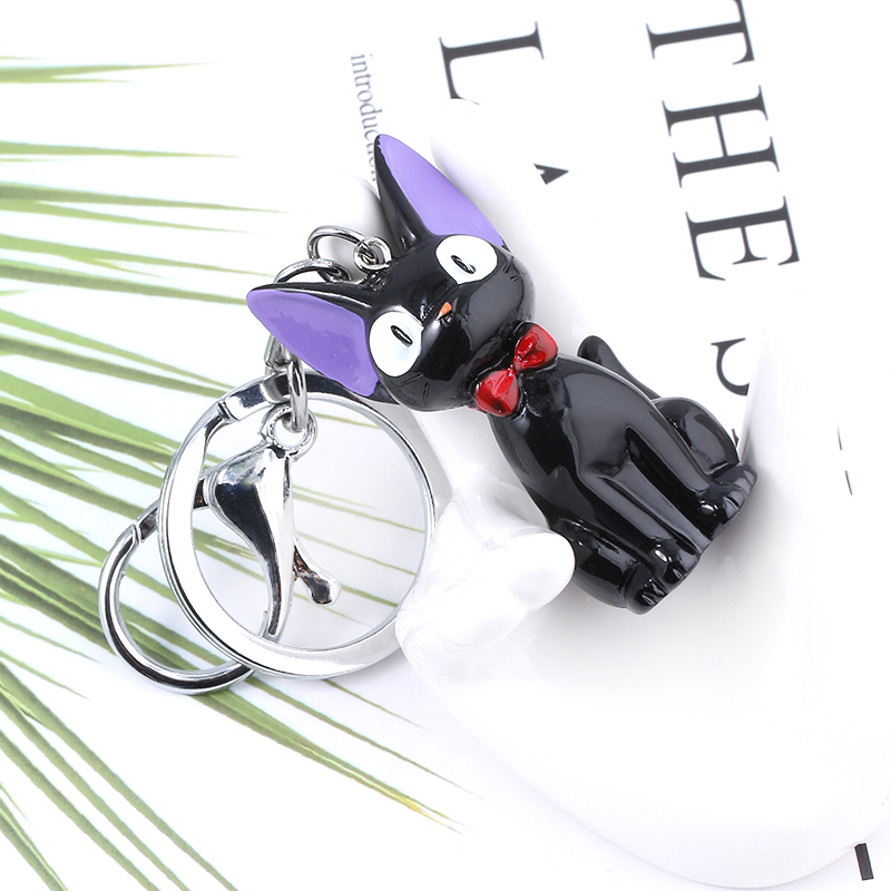 Anime Cute Black Cat Keychain  – Women'S Key Accessories recenzja i cena