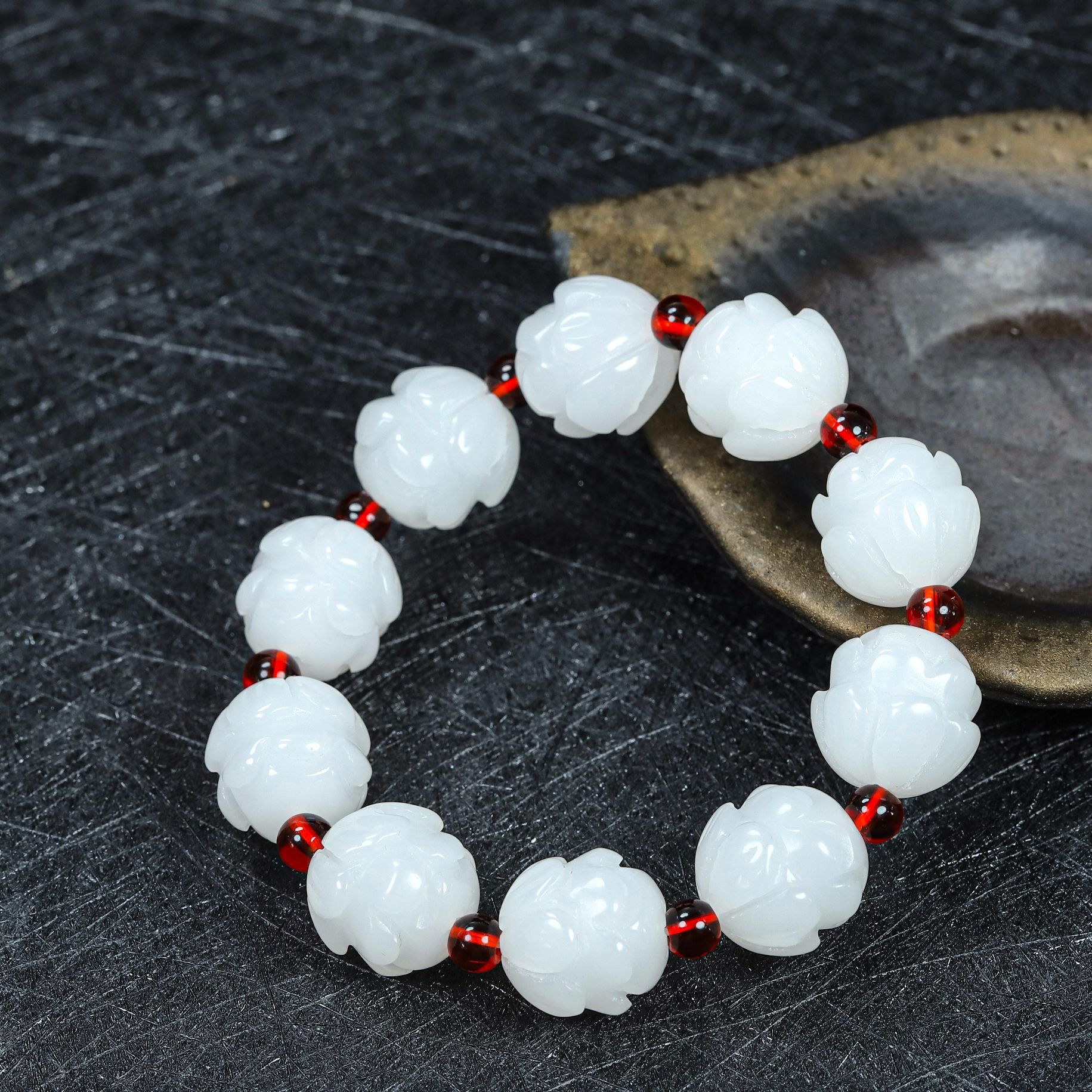 White Real Jade Lotus Bracelet – Accessories Woman recenzja i cena