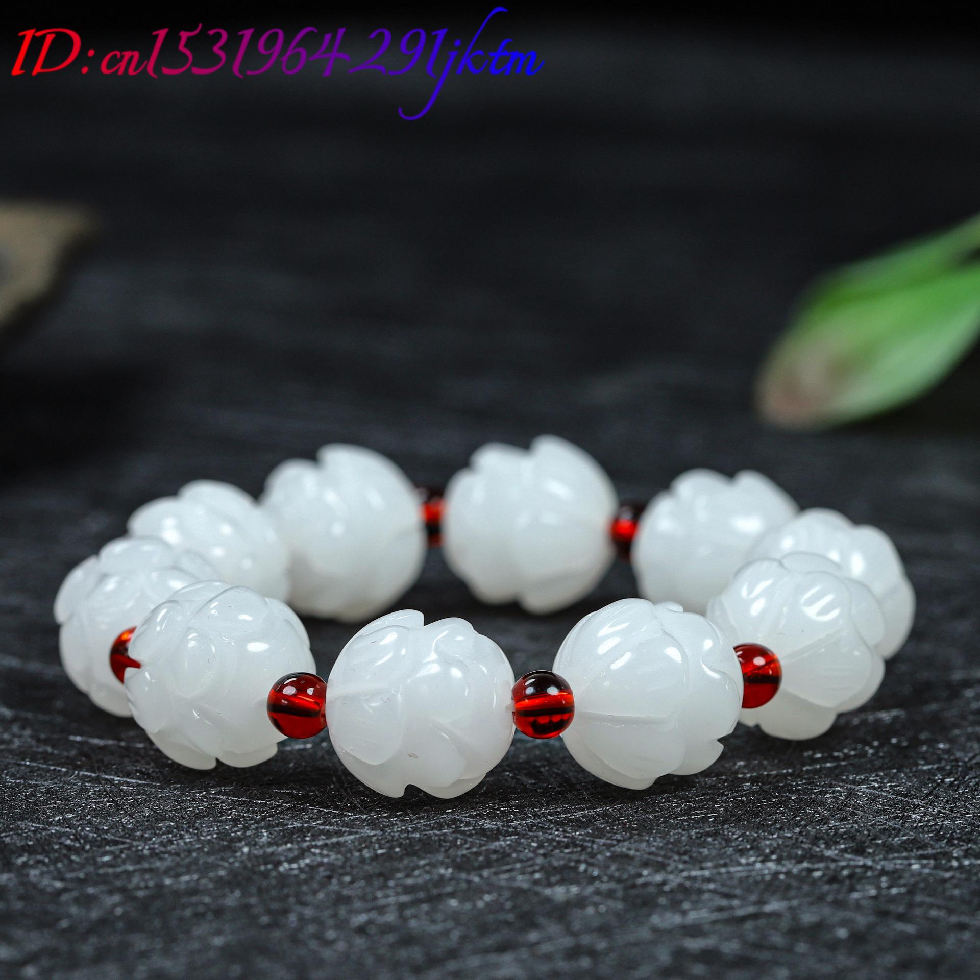White Real Jade Lotus Bracelet – Accessories Woman recenzja i cena
