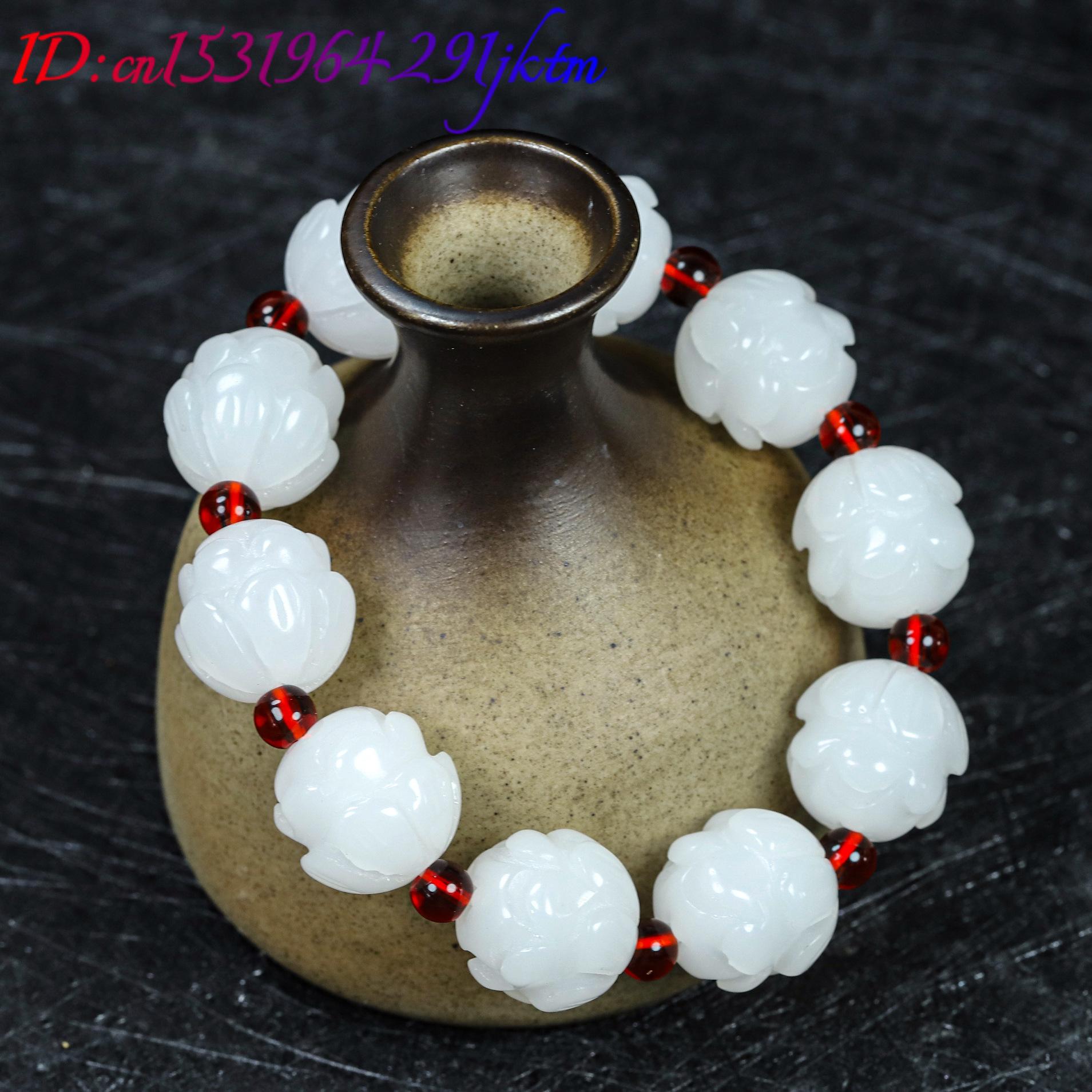 White Real Jade Lotus Bracelet – Accessories Woman recenzja i cena