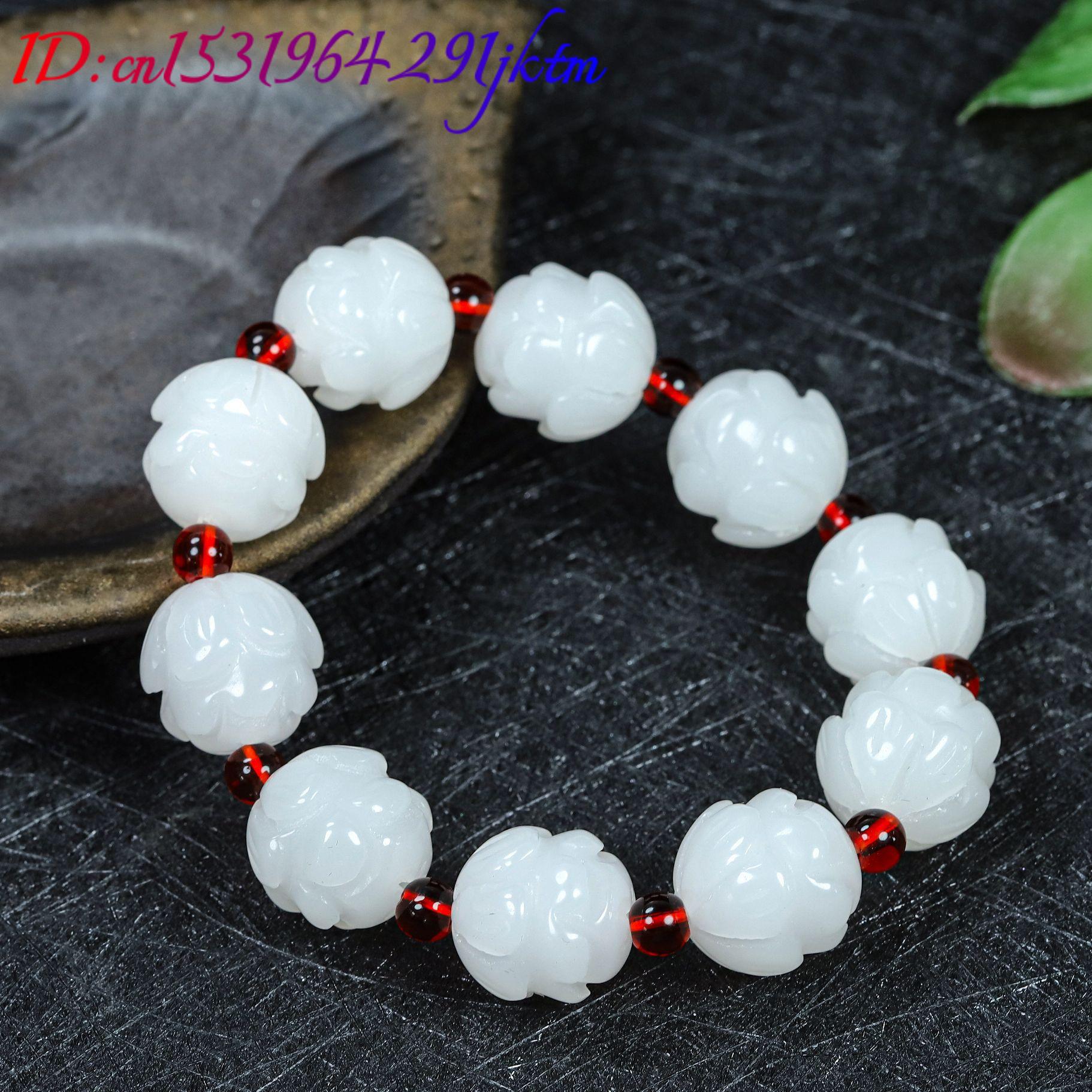 White Real Jade Lotus Bracelet – Accessories Woman recenzja i cena