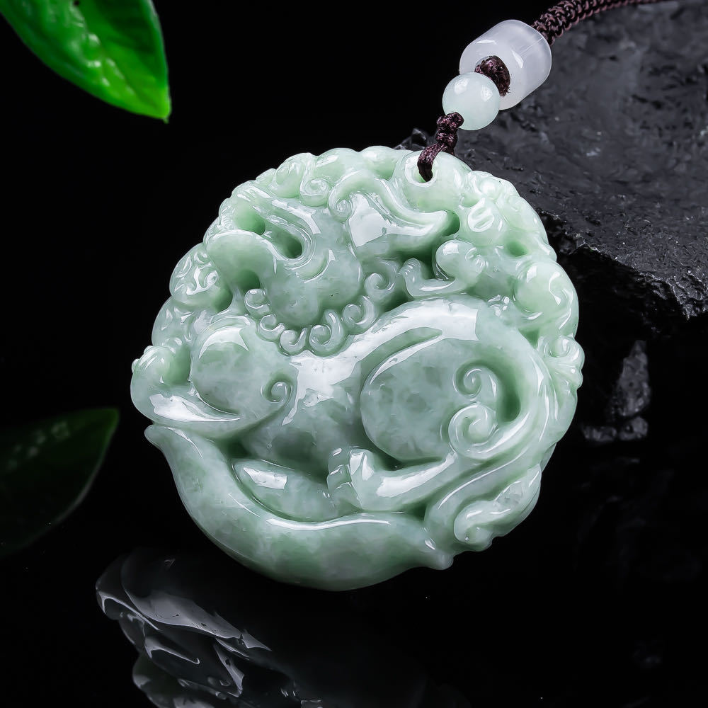 Natural Myanmar Jadeite Pixiu  – Accessories Woman recenzja i cena